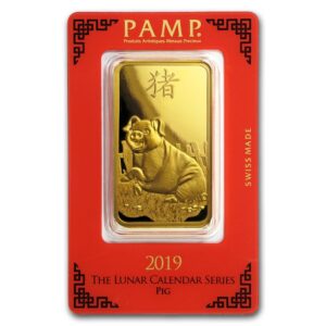 100 Gram PAMP Suisse Lunar Pig Gold Bar (New w/ Assay)