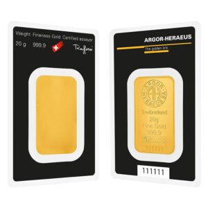 Buy 20 Gram Argor Heraeus Gold Bar (New w/ Assay)