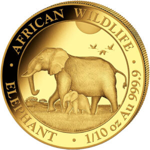 Buy 2022 1/10 oz Somalia Gold Elephant Coin (BU)