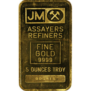 Buy 5 oz Johnson Matthey Gold Bar (Secondary Market)