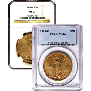 Pre-33 $20 Saint Gaudens Gold Double Eagle Coin MS62 (PCGS or NGC)