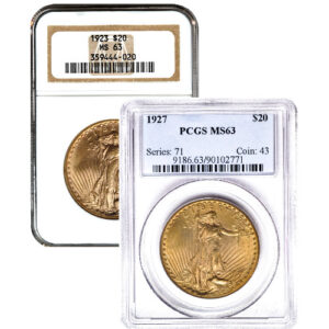 Pre-33 $20 Saint Gaudens Gold Double Eagle Coin MS63 (PCGS or NGC)