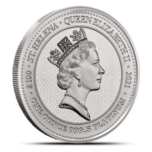 2021 1 oz St. Helena Platinum Queens Virtues Victory Coin (BU)