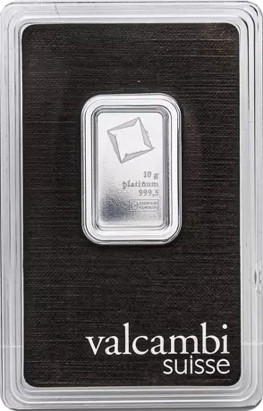 10 Gram Valcambi Platinum Bar For Sale (New w/ Assay)