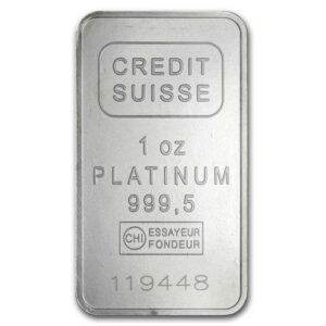 1 oz Credit Suisse Platinum Bar For Sale (w/ CoA)