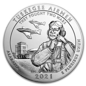 Buy 2021 5 oz ATB Tuskegee Airmen National Historic Site Silver Tube (MintSealed, 10 Coins, BU)