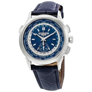 Patek Philippe World Time Chronograph White Gold Blue Dial 5930G New 2021