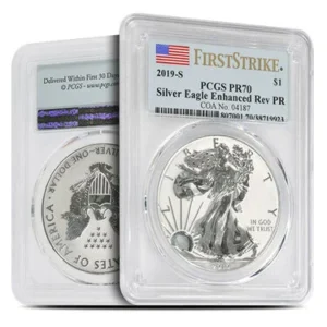 Buy 2019-S 1 oz American Silver Eagle Enhanced Reverse Proof Coin PCGS PR70 (Varied Label)