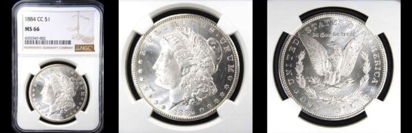 1884-CC Morgan Silver Dollar Coin NGC MS66