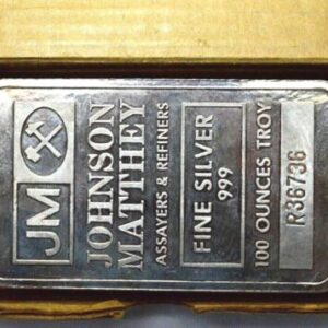 100 oz Pressed Johnson Matthey Silver Bar