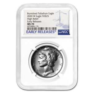 2020-W 1 oz Burnished American Palladium Eagle Coin NGC MS70 ER
