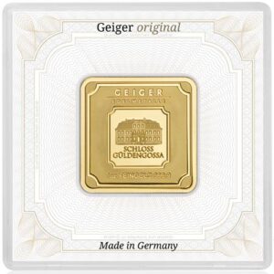 Buy 1 oz Geiger Square Gold Bar (New w/ Assay)