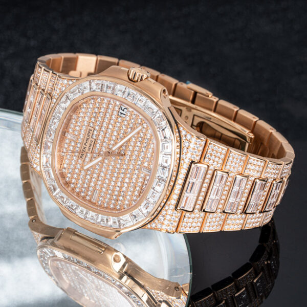 Patek Philippe Nautilus Rose Gold Fully Loaded Diamond Set 5719/10R-010