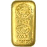 100 Gram Argor Heraeus Cast Gold Bar (New w/ Assay)