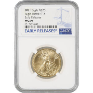 2021 1/2 oz American Gold Eagle Coin NGC MS69 ER (Type 2)