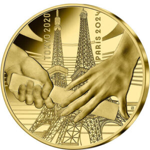 2021 1/4 oz Proof French Tokyo to Paris Handover Gold Coin (Box + CoA)