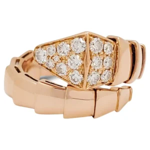 Bvlgari Serpenti Viper Rose Gold Diamond Ring