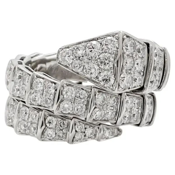 Bvlgari Serpenti Viper White Gold Diamond Ring