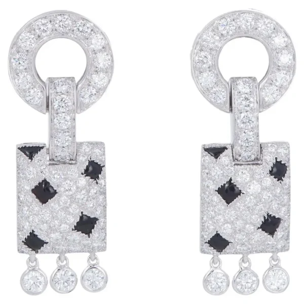 Cartier Pelage Panthère Diamond and Onyx Earrings