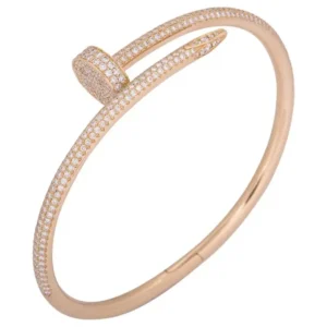 Cartier Rose Gold Full Pave Diamond Juste Un Clou Bracelet N6702117