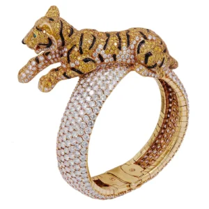 Cartier Vivid Yellow White Diamond Panther Watch