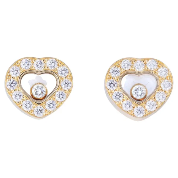 Chopard Happy Hearts Yellow Gold Diamond Earrings