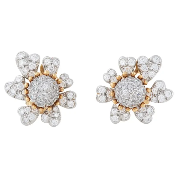 Cones with Petals Diamond Ear Clips - Jean Schlumberger for Tiffany & Co.