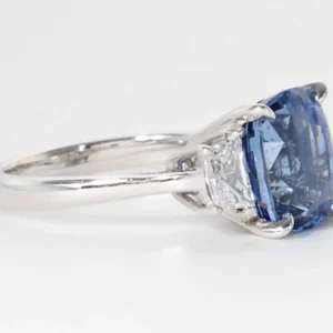 Cushion Cut Blue Sapphire Diamond Gold Ring GIA Certified 8.04 Carat