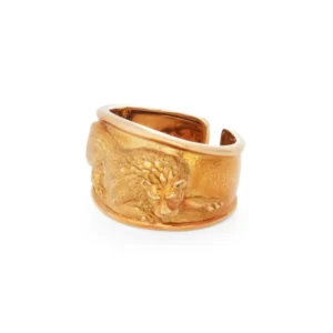 David Webb Repoussé Lion Cuff For Sale