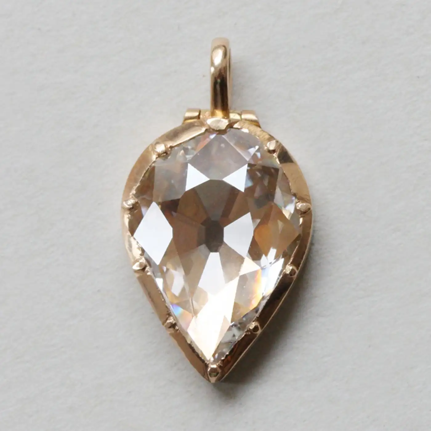 Diamond and Gold Locket Pendant For Sale