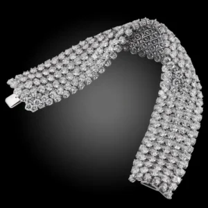 Eleven-Row Diamond Platinum Bracelet Van Cleef & Arpels