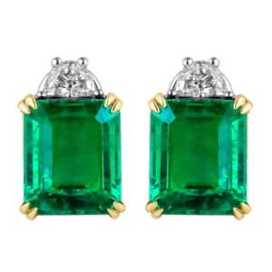 Emilio Jewellery Certified 9.65 Carat Genuine Emerald Diamond Platinum Earrings