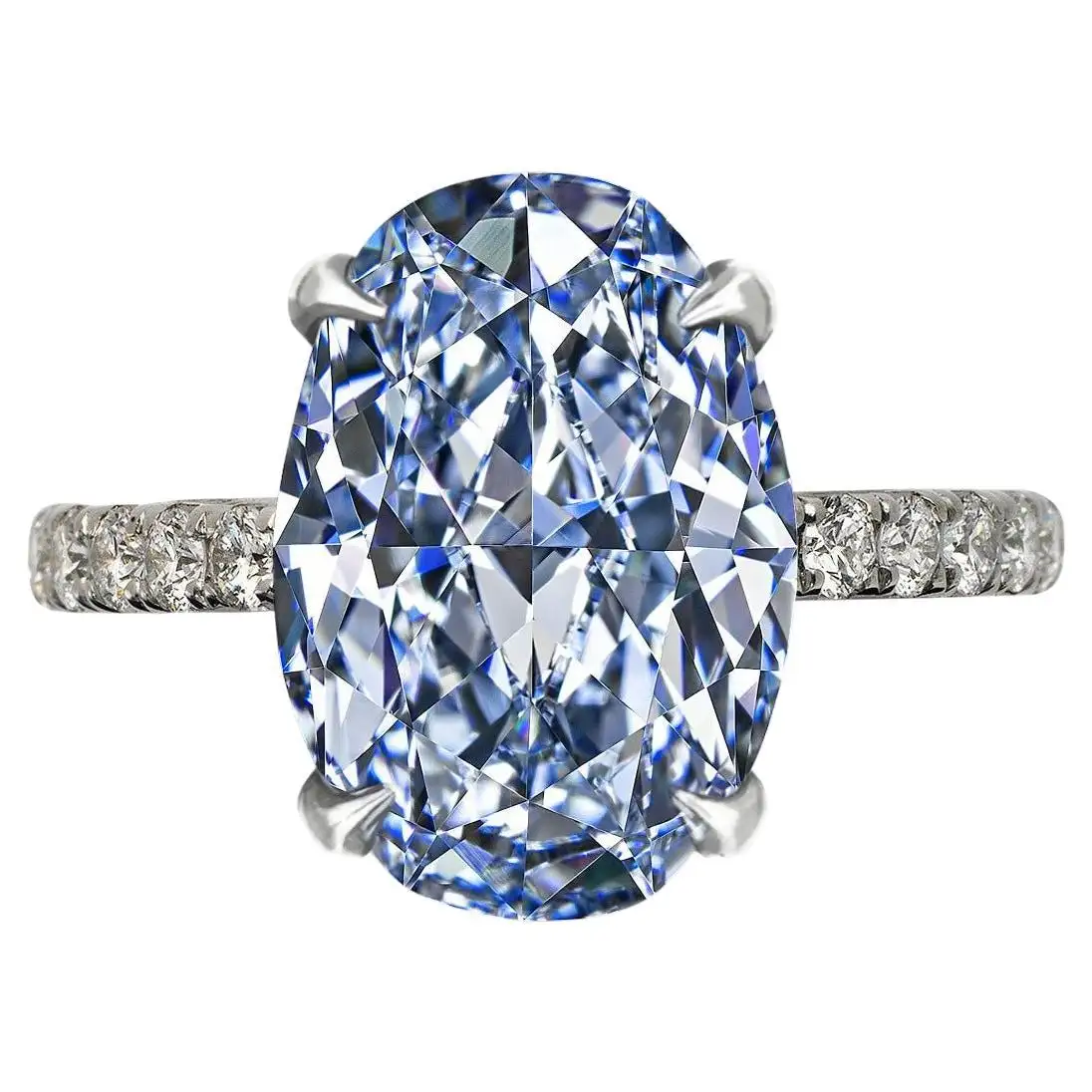 Exceptional GIA Certified 2 Carat Fancy Blue Diamond Solitaire Ring