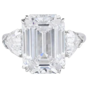 GIA Certified 4 Carat Emerald Cut Diamond Engagement Soliatire Ring