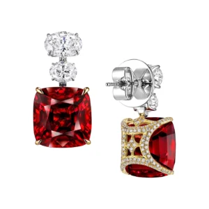 Gubelin Certified 21.50 Carat No Heat Burmese Spinel Earrings