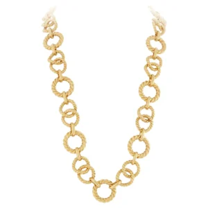 Tiffany & Co. Gold Rope Link Necklace For Sale