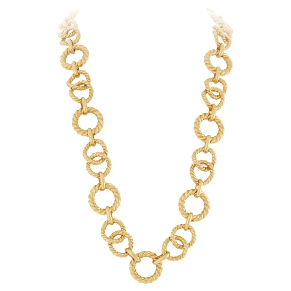Tiffany & Co. Gold Rope Link Necklace For Sale