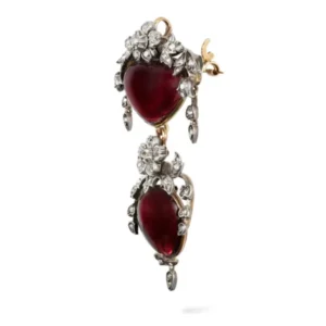 Victorian Garnet and Diamond Pendant/ Brooch