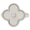 Vintage Alhambra Mother of Pearl and Diamond Ring - Image 3
