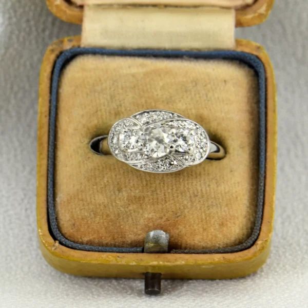 1930s Art Deco Three Stone Diamond Ring