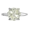2.53 Carat Round Cut Baguette Diamond Three-Stone Platinum Engagement Ring - Image 3