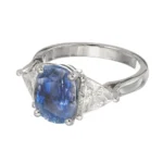 3.90 Carat Sapphire Diamond Platinum Three-Stone Engagement Ring