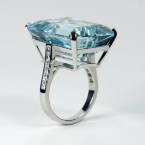 32.70 Carat Aquamarine and Diamond Cocktail Ring