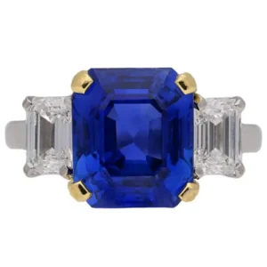 5.94 carat Burmese sapphire diamond ring