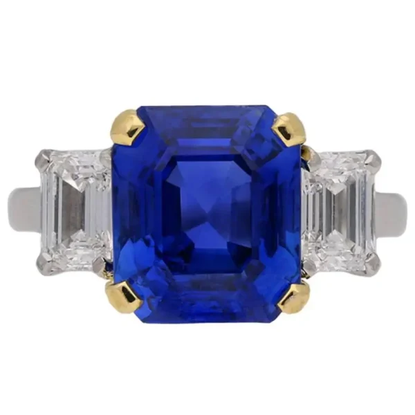 5.94 carat Burmese sapphire diamond ring - Image 2