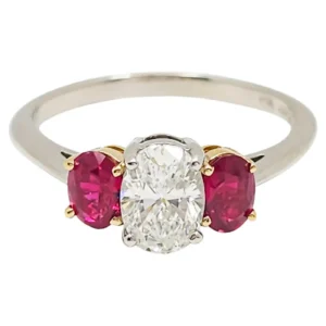 Platinum Diamond and Ruby Ring Tiffany & Co.