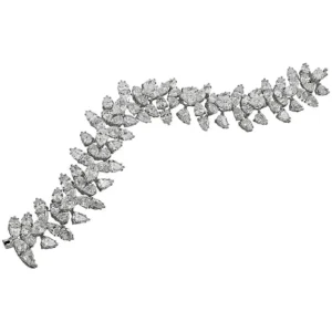 Harry Winston Diamond Platinum Cluster Bracelet