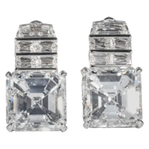 Shreve Crump & Low GIA Certified 18.21 Carat Asscher Cut Diamond Drop Earrings