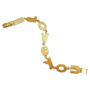 Retro 14 Karat Yellow Gold I Love You Bracelet