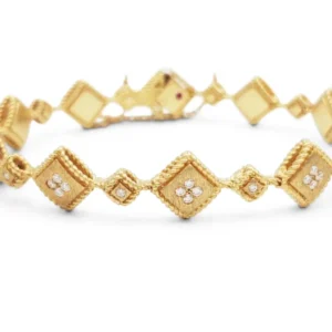 Roberto Coin Ducale Yellow Gold and Diamond Bracelet